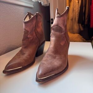 Nashville Brown Cowgirl Ankle Boots